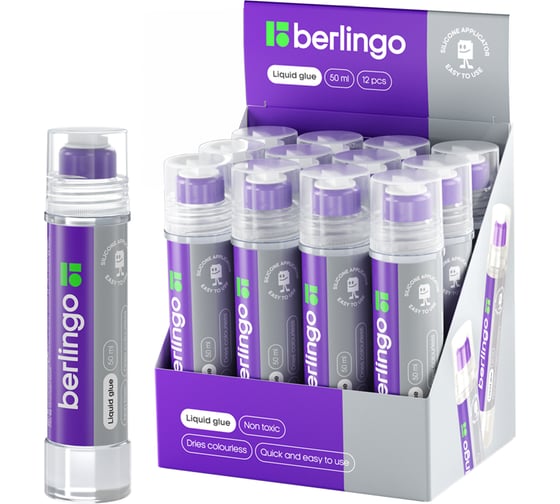 Изображение товара Канцелярский клей с силиконовым аппликатором BERLINGO 50 мл FNn_6100