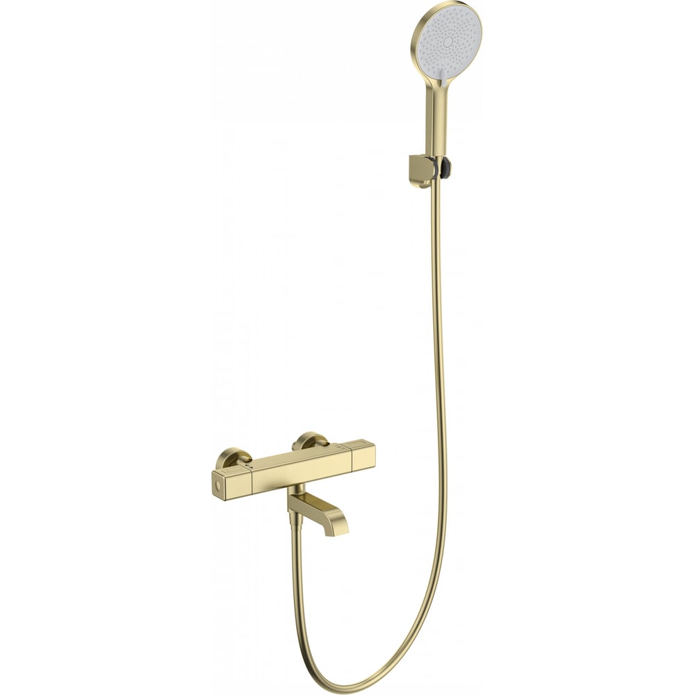 Изображение товара Смеситель для ванны с душем и термостатом Wonzon & Woghand брашированное золото WW-B2016-A1-BG