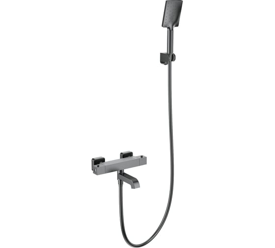 Изображение товара Смеситель для ванны с душем и термостатом Wonzon & Woghand темный графит WW-B2026-A1-BGG