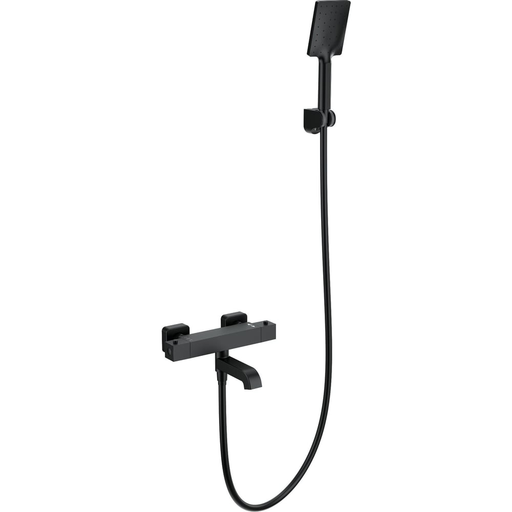 Изображение товара Смеситель для ванны Wonzon & Woghand с душем и термостатом черный матовый