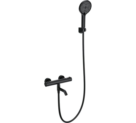 Изображение товара Смеситель для ванны с душем и термостатом Wonzon & Woghand черный матовый WW-B2065-A1-MB