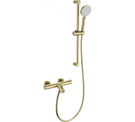 Изображение товара Смеситель для ванны с душем и термостатом Wonzon & Woghand брашированное золото WW-С2002-A-BG