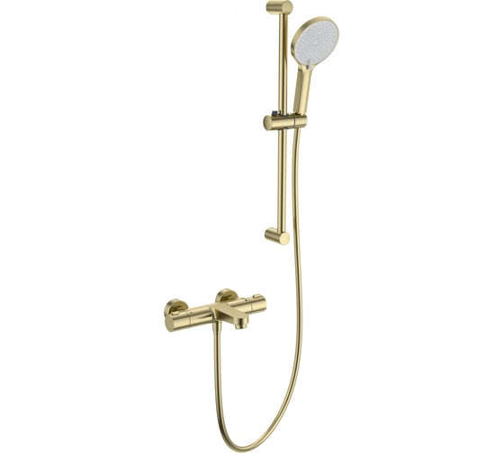 Изображение товара Смеситель для ванны с душем и термостатом Wonzon & Woghand брашированное золото WW-С2018-A-BG