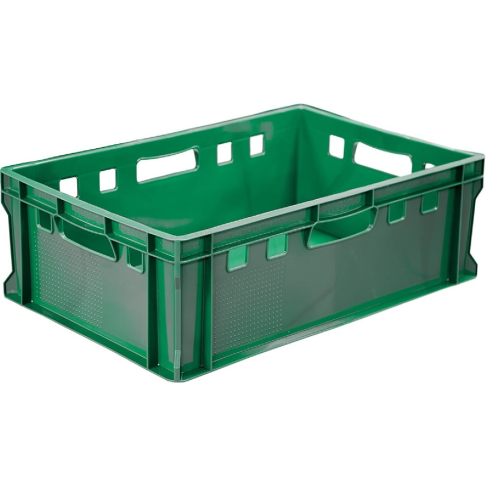 Изображение товара Пластиковый ящик Тара.ру 600x400x200 зеленый для хранения и транспортировки