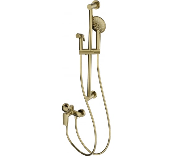 Изображение товара Смеситель для душа с гарнитуром Wonzon & Woghand брашированное золото WW-A4888-BG