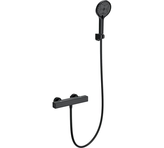 Изображение товара Смеситель для душа с термостатом Wonzon & Woghand черный матовый WW-B2016-A-MB
