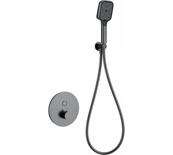 Изображение товара Встраиваемый смеситель для душа с термостатом Wonzon & Woghand темный графит WW-D1017-A-BGG
