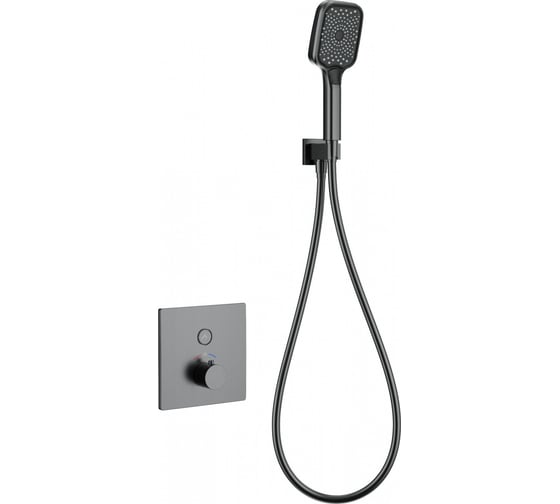 Изображение товара Встраиваемый смеситель для душа с термостатом Wonzon & Woghand темный графит WW-D1017-B-BGG