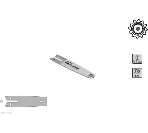 Изображение товара Шина Rezer Rancher 131 L 6 C акк. мини-пилы; 1/4-1,1- 5; 32зв., 100 шт/кор 04.001.00036