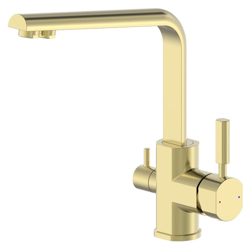 Изображение товара Смеситель для кухни с подключением фильтра Wonzon Woghand брашированное золото