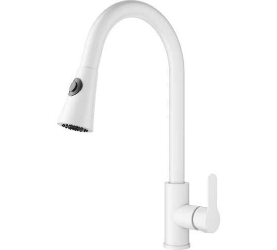 Изображение товара Смеситель для кухни с выдвижным изливом Wonzon & Woghand белый матовый WW-121E201L-MW