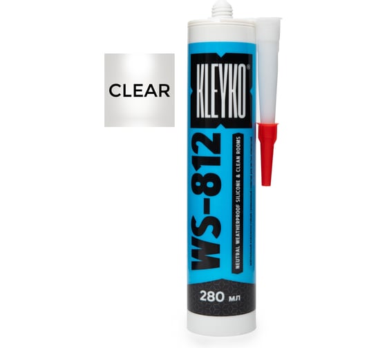 Изображение товара Атмосферостойкий силиконовый нейтральный герметик прозрачный KLEYKO WS-812 280 мл WS-812-C