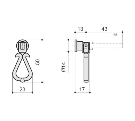 Изображение товара Ручка-серьга CITTERIO GIULIO отделка бронза матовая 5.329.B28
