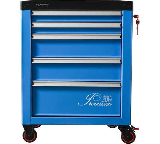 Изображение товара Инструментальная тележка Ferrum Premium с 5 ящиками 12/305-5015/5015