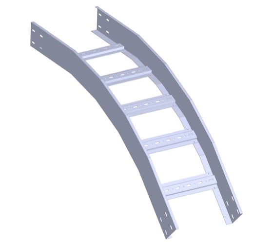 Изображение товара Угол вертикальный внешний лотка лестничного LOTOK 45' 400x100 толщина 1,2 мм LAELS 45' 400x100 (1,2)