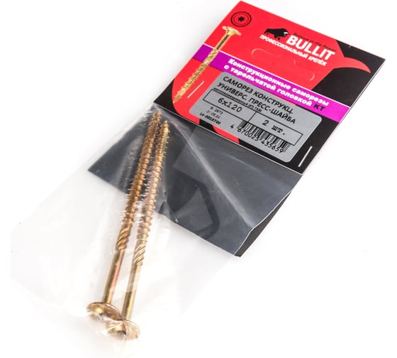 Изображение товара Конструкционный саморез Bullit 6х120 TX30, 2 шт. 14-0016700