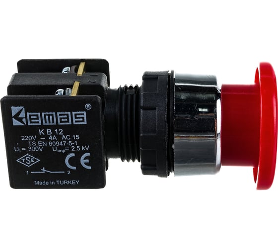 Изображение товара Кнопка Emas красная грибовидная 1НЗ KB12MK