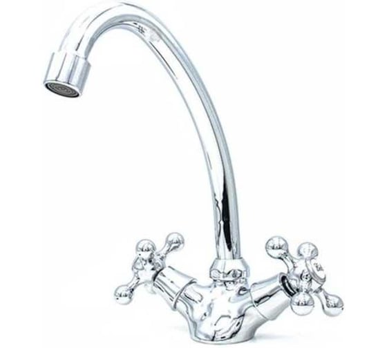 Изображение товара Смеситель для кухни DORON DС 1703-N, 1/2 керамика, хром, излив стандартный, п/шп 000279