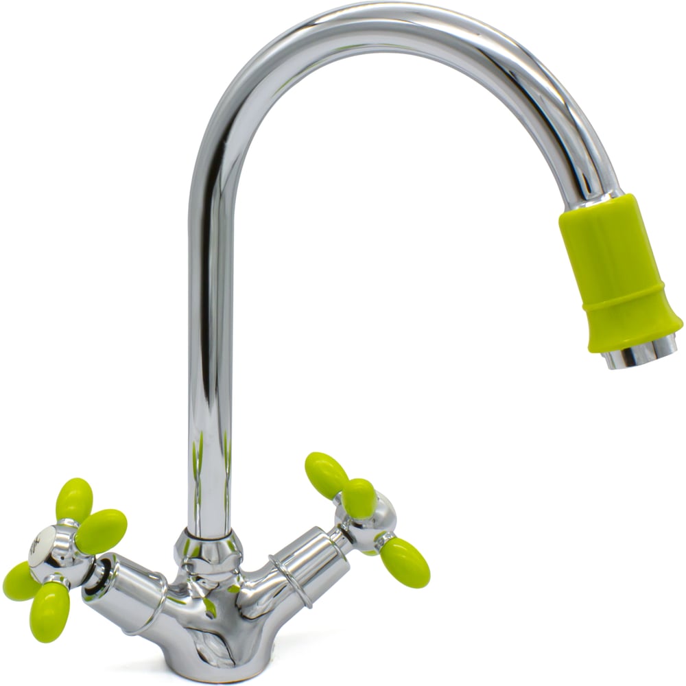 Изображение товара Двухрычажный смеситель для кухни DORON DS 1714G-N с поворотным изливом и глянцевым покрытием