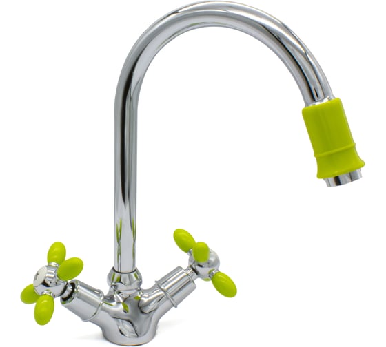 Изображение товара Смеситель для кухни DORON DС 1714G-N, 1/2 керамика, зеленый, излив стандартный, п/г 012037