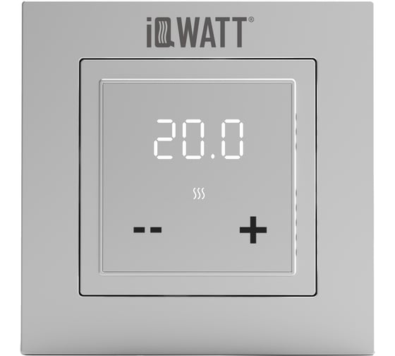 Изображение товара Терморегулятор для теплого пола с сенсорными кнопками IQWATT не программируемый IQ THERMOSTAT D, серебристый металлик 400427