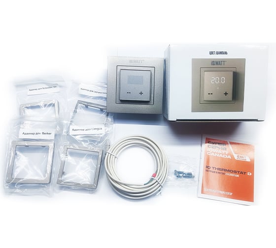 Изображение товара Терморегулятор для теплого пола IQWATT с Wi-Fi программируемый IQ THERMOSTAT D Wi-Fi шампань 400426