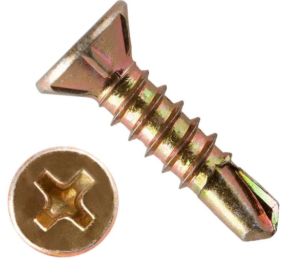 Изображение товара Саморез оконный Партнер 3,9x32 мм, со сверлом, желтый ZN, 50 шт. 934121