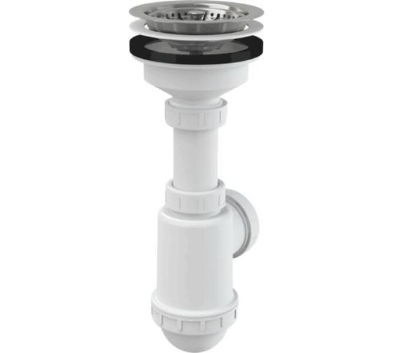 Изображение товара Сифон для мойки Alca Plast бутылочный, 3 1/2"x40/50 нерж/сетка Alca A446-DN50/40 025-1381