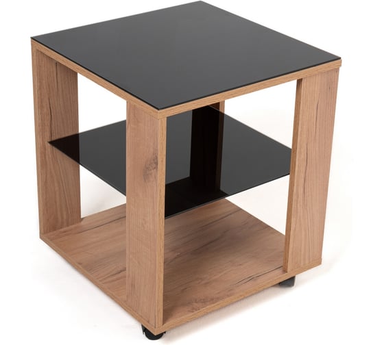 Изображение товара Стол журнальный Мебелик BeautyStyle 6 дуб крафт золотой/стекло черное 9385