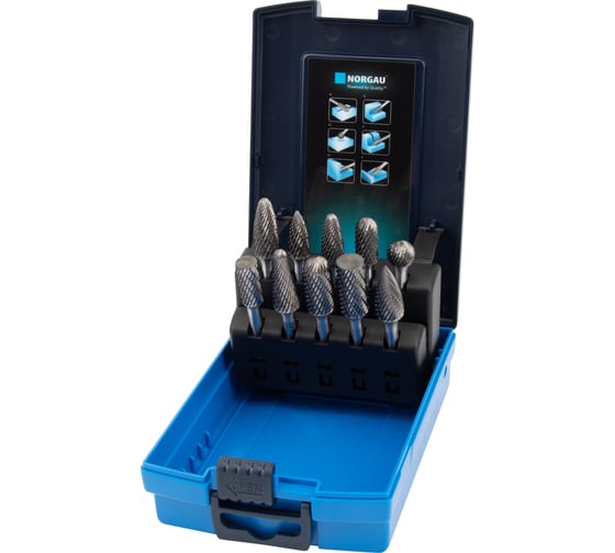 Изображение товара Набор борфрез твердосплавных NORGAU 10 шт (10 мм, 12 мм) 077200520