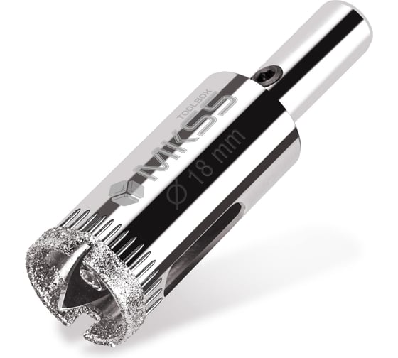 Изображение товара Коронка алмазная по керамике и стеклу с центрирующим сверлом MKSS Toolbox 18 мм KS-18