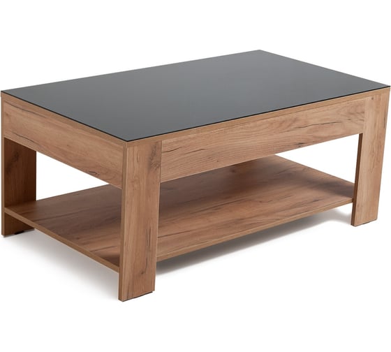 Изображение товара Стол журнальный Мебелик BeautyStyle 26 дуб крафт золотой/стекло черное 9384