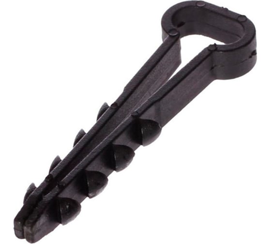 Изображение товара Дюбель-хомут для плоского кабеля УРАЛ ПАК черный, 5-8 мм, 100 шт. АЭ-5050008-100-р