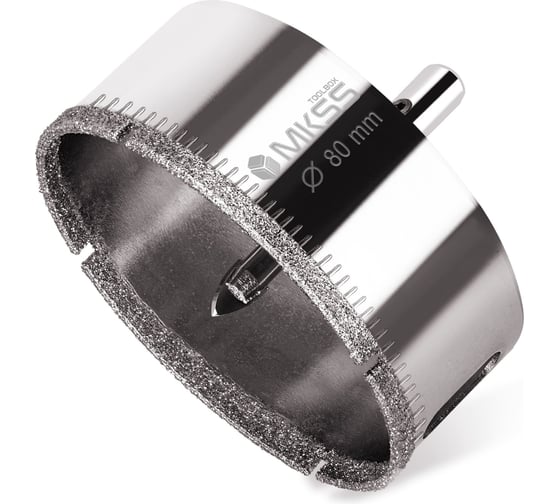 Изображение товара Коронка алмазная по керамике и стеклу с центрирующим сверлом MKSS Toolbox 80 мм KS-80