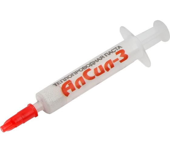 Изображение товара Термопаста Алсил -3 кремнийорганическая на основе нитрида алюминия, 1.5 г, шприц АЛС-3 1.5 гр