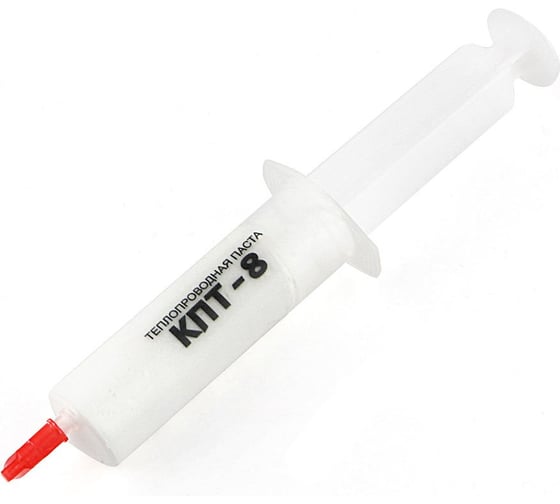Изображение товара Термопаста АлСил КПТ-8 кремнийорганическая на основе оксида цинка, 50 г, шприц КПТ-8  50 гр