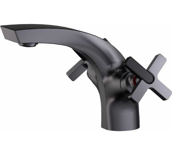 Изображение товара Смеситель для раковины PLATAN 10342G Geneva серый, латунь, высокий излив, гайка УТ-00052121