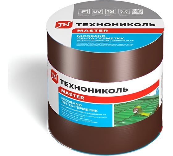Изображение товара Лента гидроизоляционная Nicoband ГП (10 м х 15 см; коричневый) Технониколь ЦБ770877