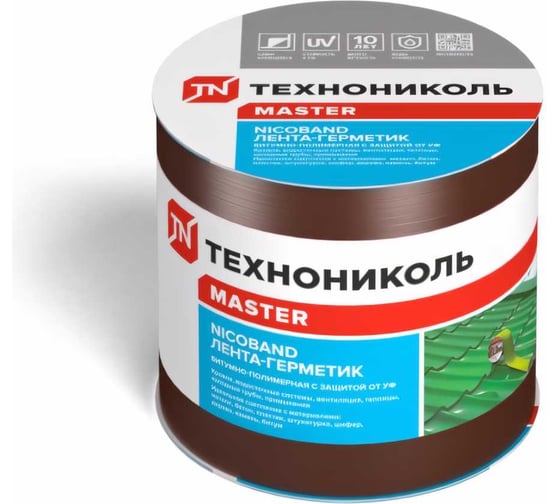 Изображение товара Лента гидроизоляционная Nicoband ГП (3 м х 10 см; коричневый) Технониколь ЦБ770881