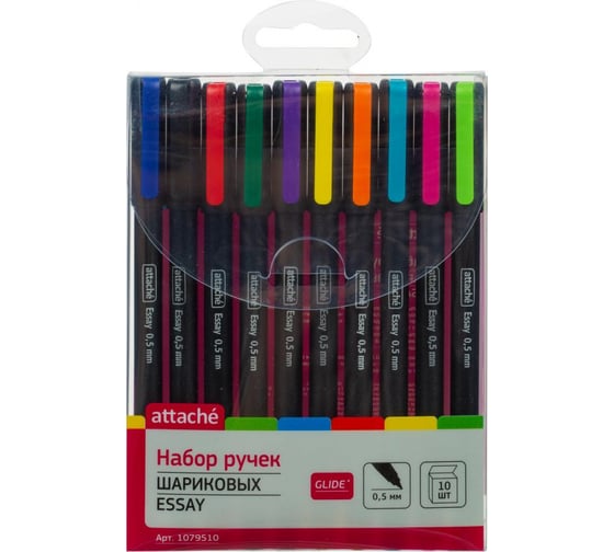 Изображение товара Набор шариковых ручек Attache Essay 10 цветов, 0.5 мм 1079510