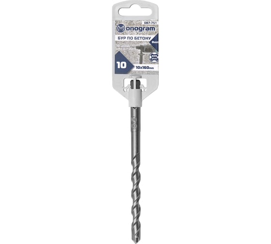 Изображение товара Бур по бетону Basis (10x100х160 мм; SDS-plus) Monogram 087-751
