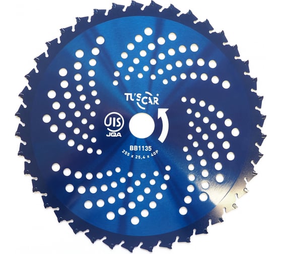 Изображение товара Нож для мотокосы TUSCAR BB1135, Professional, 255x25.4x40P, Strong Anti-Kick, JIS 1031135112-40-2