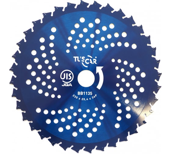 Изображение товара Нож для мотокосы TUSCAR BB1135, Professional, 230x25.4x36P, Strong Anti-Kick, JIS 1031135111-36-2