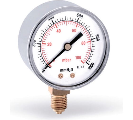 Изображение товара Манометр для газа вертикальный Watts 63-1/4-100мбар F+R260 MRSC 0910001 10021606
