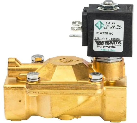 Изображение товара Мембранный электромагнитный клапан Watts Н.З. 3/4 850T 230V 25bar 10023642