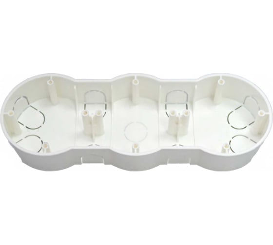 Изображение товара Коробка Bylectrica для 3-х местной рамочно-узловой сборки для бетона и кирпича, 219х77х35 мм, К-221