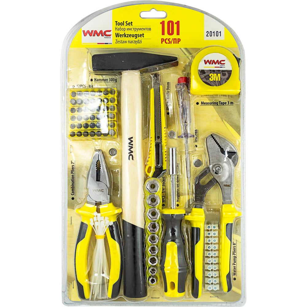 Изображение товара Набор инструментов WMC TOOLS 101пр в блистере 1/4 дюйма для профессионалов