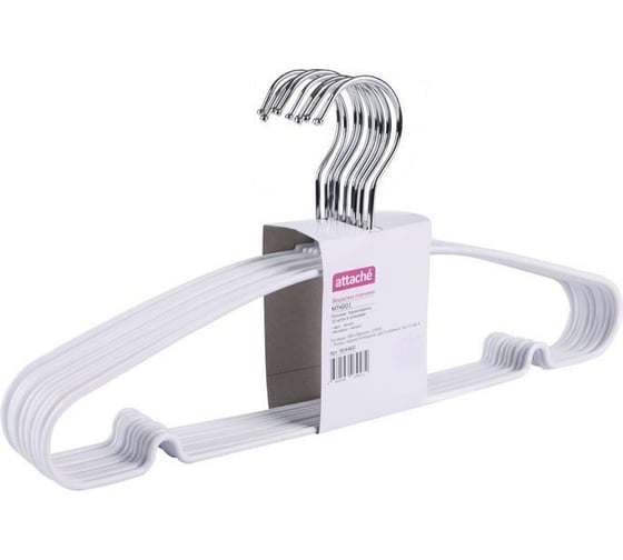 Изображение товара Металлическая вешалка-плечики с перекладиной Attache белая, размер 48-50, 10 шт 904460