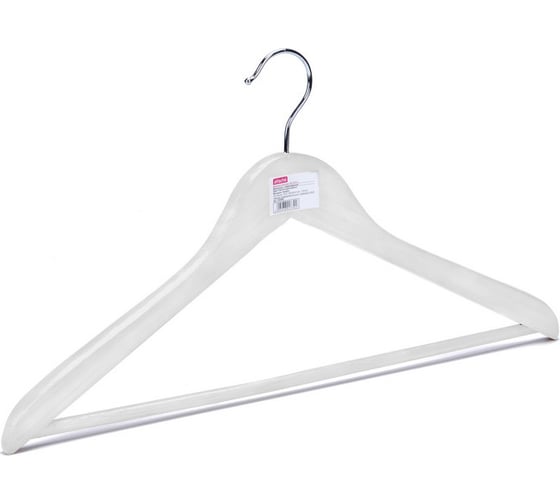 Изображение товара Деревянная вешалка-плечики с перекладиной Attache белая, размер 48-50, 3 шт 808708