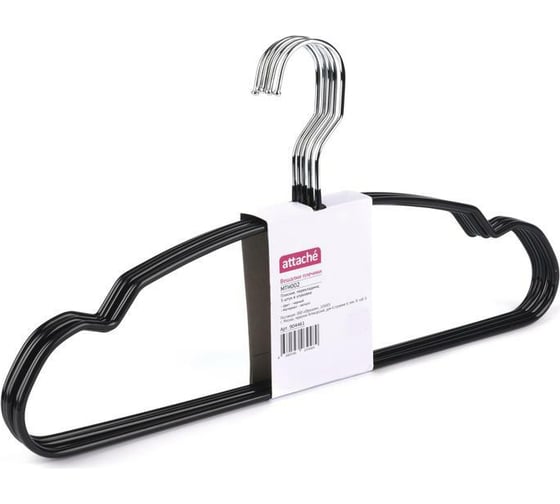 Изображение товара Вешалка-плечики Attache MHT002 черная, 5 шт 904461